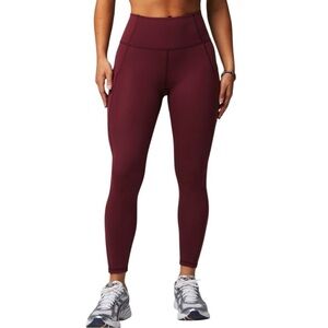 Fabletics Oasis Pure Luxe Maroon High-Waisted Leggings